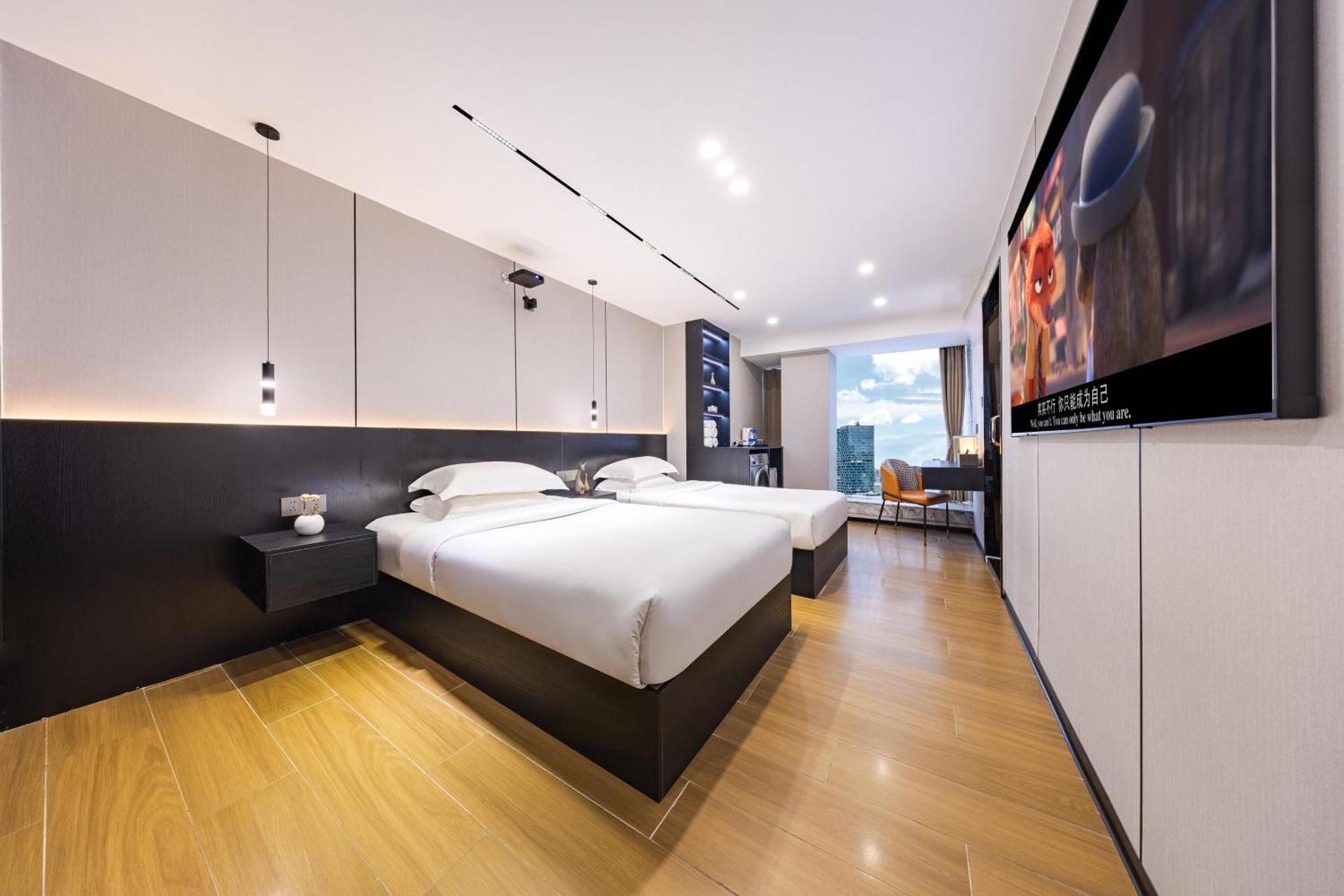 Yu Manju High-Floor Huge-Screen Audiovisual Hotel-Guangzhou Tower Zhujiang New Town Sports West Road Branch Esterno foto